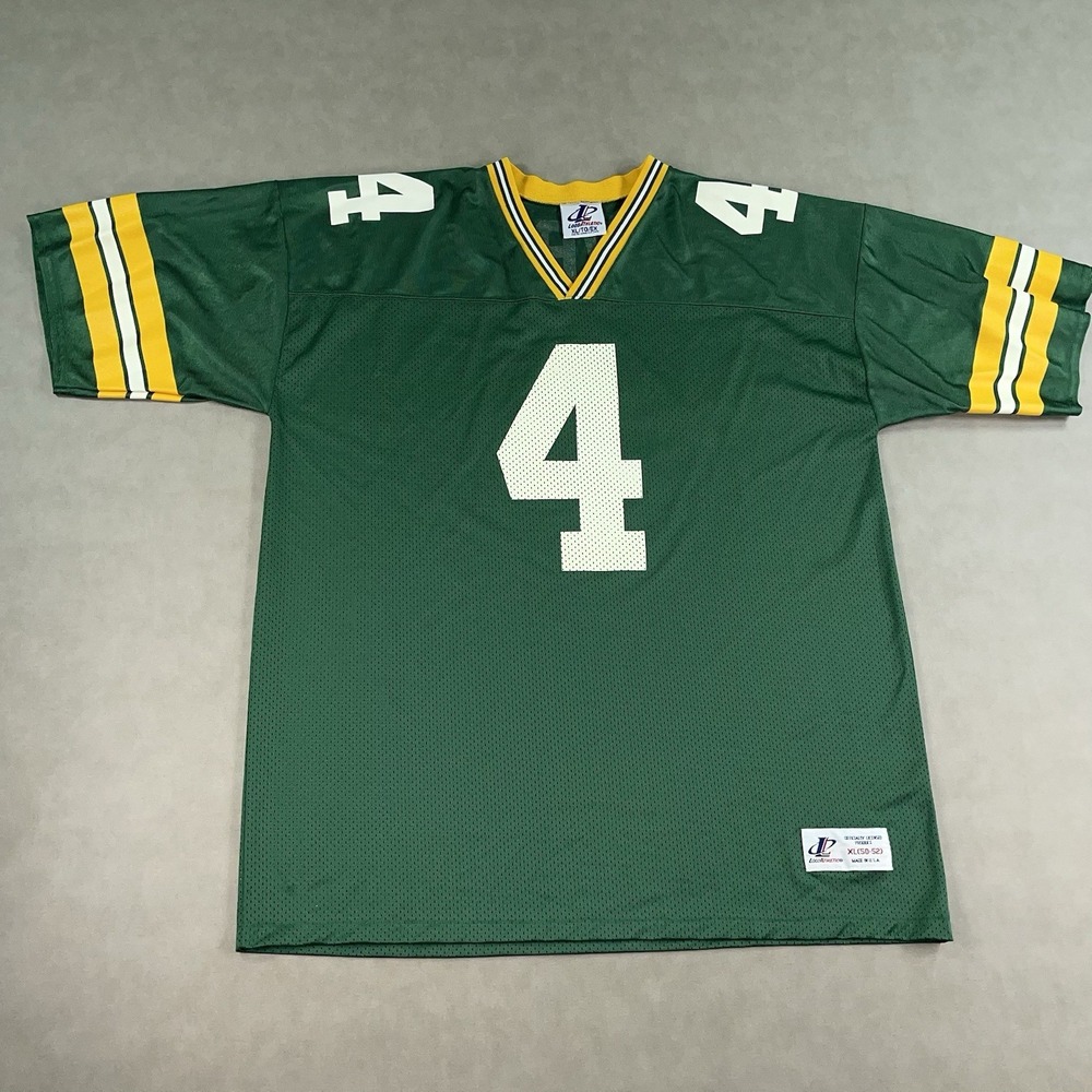 Vintage Green Bay Packers Jersey Mens XL 90s Brett Favre Logo Athletic Green
